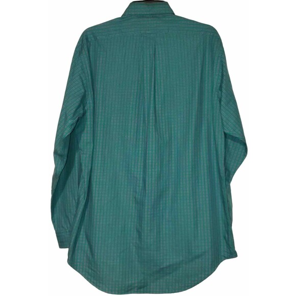 RALPH LAUREN Classic Green, Red / Blue Plaid Dress Shirt Medium Long Slv Button - Picture 4 of 6